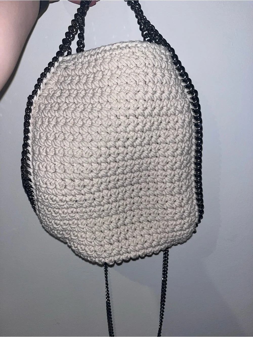 Stella McCartney Falabella Mini Tote Crochet Shoulder Bag with Silver Chain - Picture 3 of 5